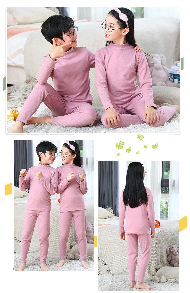 Kids Pajama Sets Autumn Winter Thermal Underwear Suit Girls Boys Cotton Outfits 3-14 Years Teens Clothes No Trace Warm Sleepwear