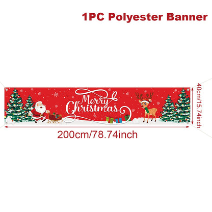 Christmas Outdoor Banner Merry Christmas Decorations For Home 2025 Outdoor Decor Xmas Navidad Noel Natal Happy New Year 2026