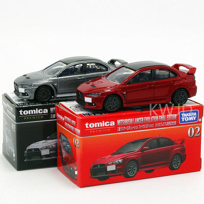 TOMY Mitsubishis JDM Lancer Evo X Carros de liga leve e veículos de brinquedo Modelo de carro em miniatura em escala para crianças