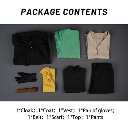 HOLOUN Zero Anime Natsuki Subaru Cosplay Costume Black Cloak Vest Pants Scarf Gloves Halloween Christams Convention XS-3XL