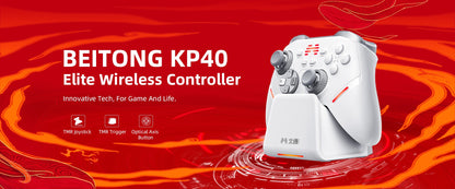 BEITONG KP40 Elite Wireless Controller for PC/Switch/iOS/Android/Steam, Adjustable TMR Joystick, 1000Hz Pro Gamepad
