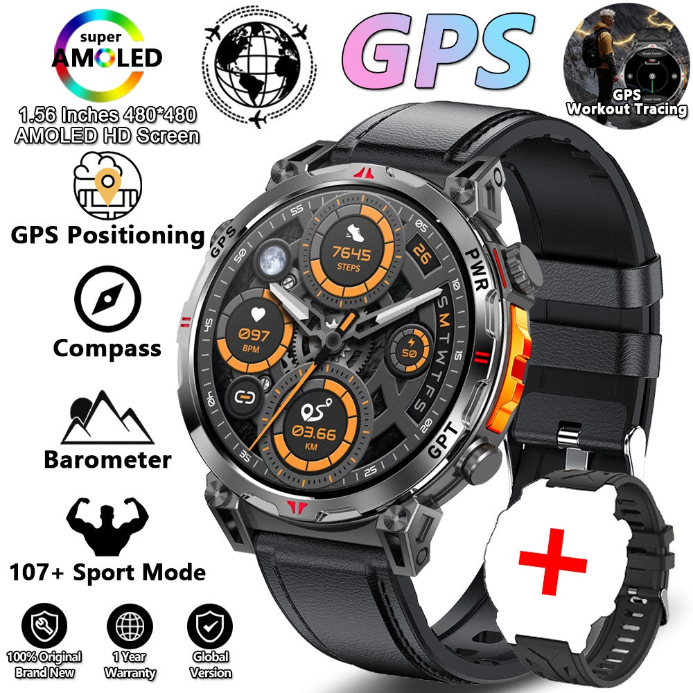 New T-Rex 3 Smart Watch Men GPS Positioning Military 5ATM Waterproof Watch 650mAh Battery Compass Altimeter GPT Assistant Watch