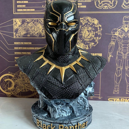 Iron Man Panther Bust Anime Figure Statue marvel Avengers Large Figure Living Room Ornament Resin Collection Gift Toys