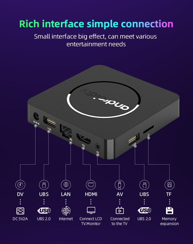 Android14 TV Box Q10 Allwinner H313 Suporta Wi-Fi Duplo 2.4G e 5G 8K 64G 128G Rom Set Top Box Media Player TV Box Set Top Box de Voz