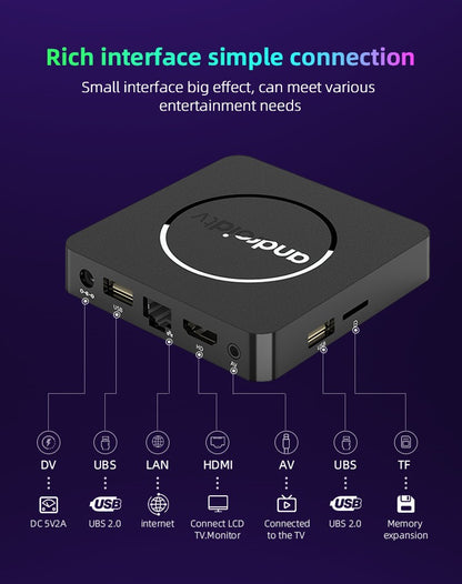Android14 TV Box Q10 Allwinner H313 Suporta Wi-Fi Duplo 2.4G e 5G 8K 64G 128G Rom Set Top Box Media Player TV Box Set Top Box de Voz