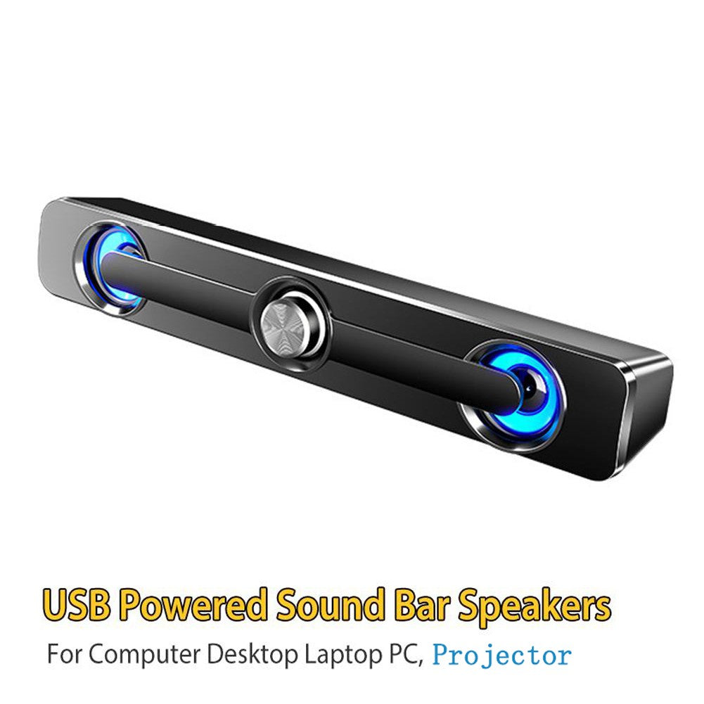 Salange PC Sound Bar Bluetooth USB Wired Speakers Bar Stereo Speaker for Projector PC Laptop Phone Computer 3.5mm Aux Speaker