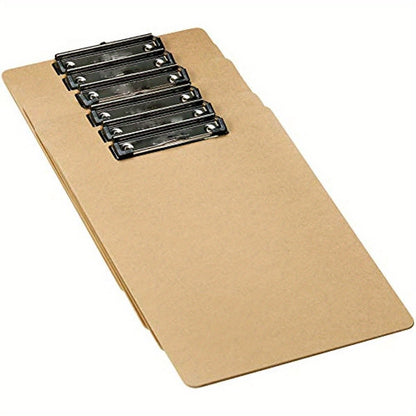 Basics Hardboard Office Clipboard Wooden file board clamp Writing pad for office memo folder- 1-Pack