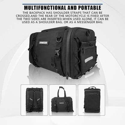 Motorcycle Tail Bag Waterproof 20L-60L Expandable Back Seat Saddle Bag Luggage Pannier Motorcycle Accessories Rider Backpack