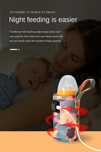 USB Milk Water Warmer Travel Stroller Insulated Bag Baby Nursing Bottle Heater Supplies for Outdoor