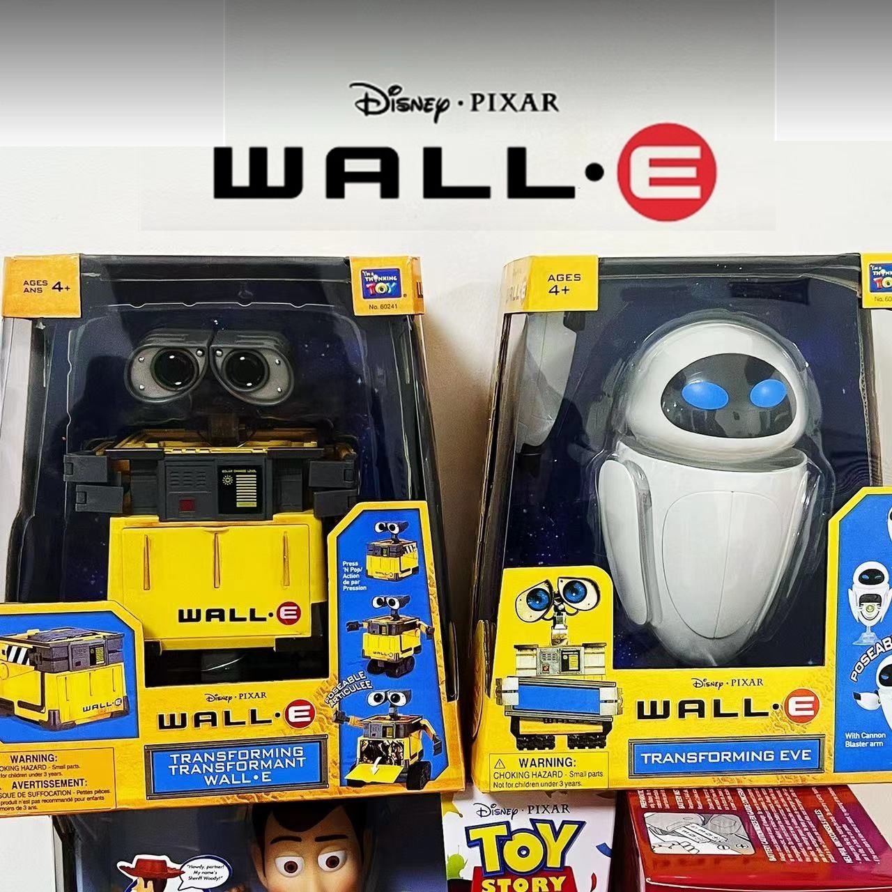 Disney Original Thinkway Toys WALL E Robô EVE Transformável Boneco de Ação Brinquedo Modelo Presente de Natal Infantil para Coleção de Crianças