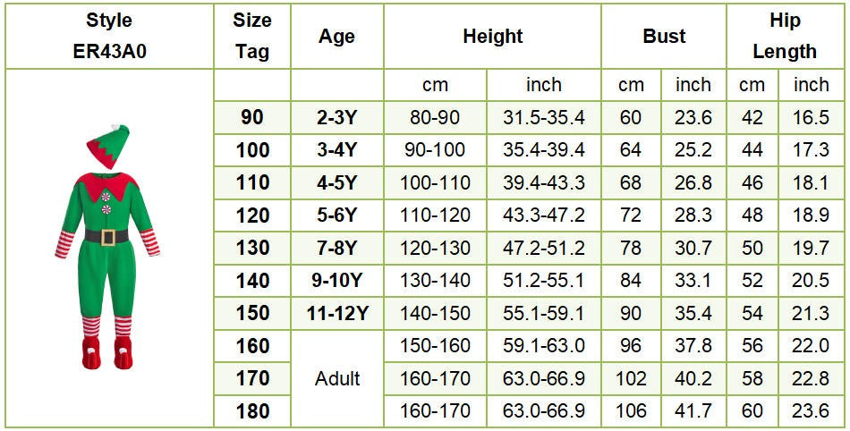 Kids Adult Christmas Clothing Set Kids Tops Pants Hat Belt Children Xmas Clothes Baby Boy Girl Birthday Outfit Elves Costume