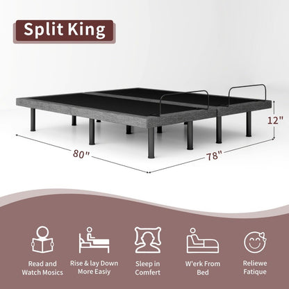 Adjustable Bed Frame, Adjustable Beds with Updated Thickened Frame,Wireless Remote, Separate Head/Foot Lift, Zero Gravity