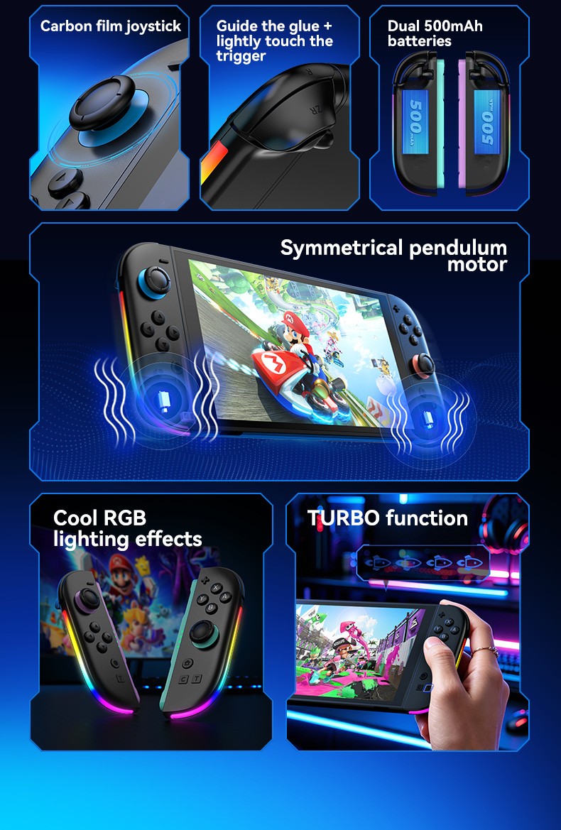 JOY-06 Wireless Game Controller For Switch 2 Magnetic Bluetooth Gamepad with 9-Axis Gyroscope RGB Light Wake-up For NS2 Joycons