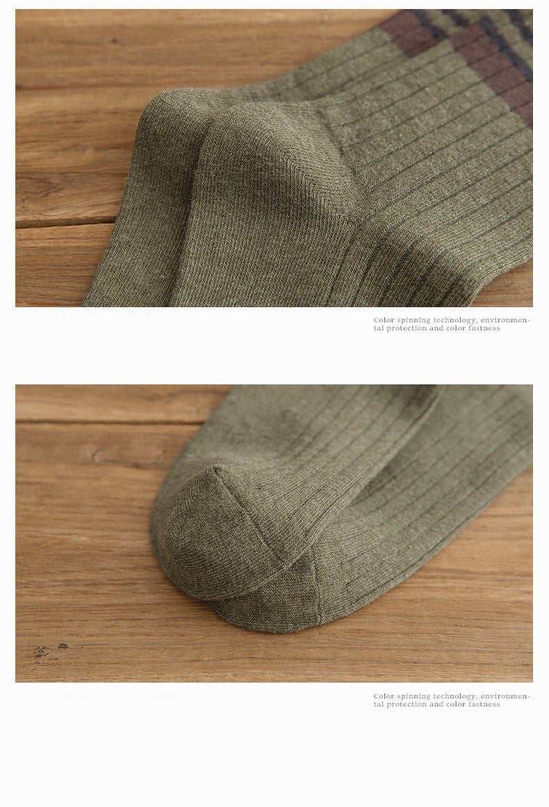 10 Pair Men's Striped Socks Spring Fashion Casual Socks High Quality Harajuku Retro Socks Man