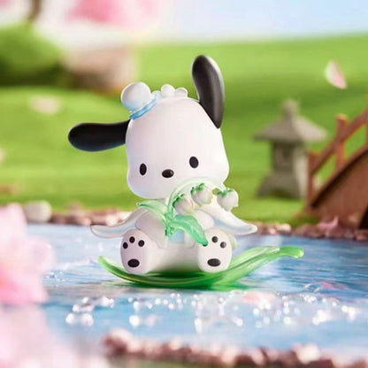 Sanrio Nova Série Flor de Rima Blind Box Kawaii Kuromi Pochacco Cinnamoroll Melody Caixa Surpresa Boneca Sacola Surpresa Decoração Brinquedo Presente