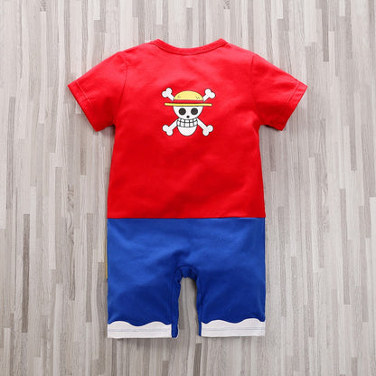 Newborn Clothing Handsome Anime Role Play Cotton Comfortable And Soft Summer Boys And Girls 0-18m Short Sleeved Baby Bodysuit