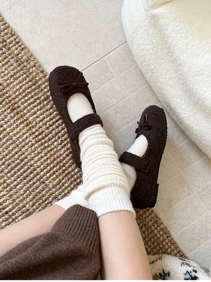 Autumn Woolen Fabric Women Flats Shoes Fashion Shoes Ladies Comfort Outdoor Warm Cotton Fur Shoes