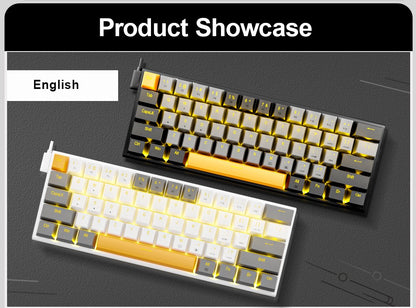 E-YOOSO Z11 Teclado Mecânico para Jogos USB com Fio Red Switch 61 Teclas Gamer Russo Português Brasileiro para Computador PC Laptop