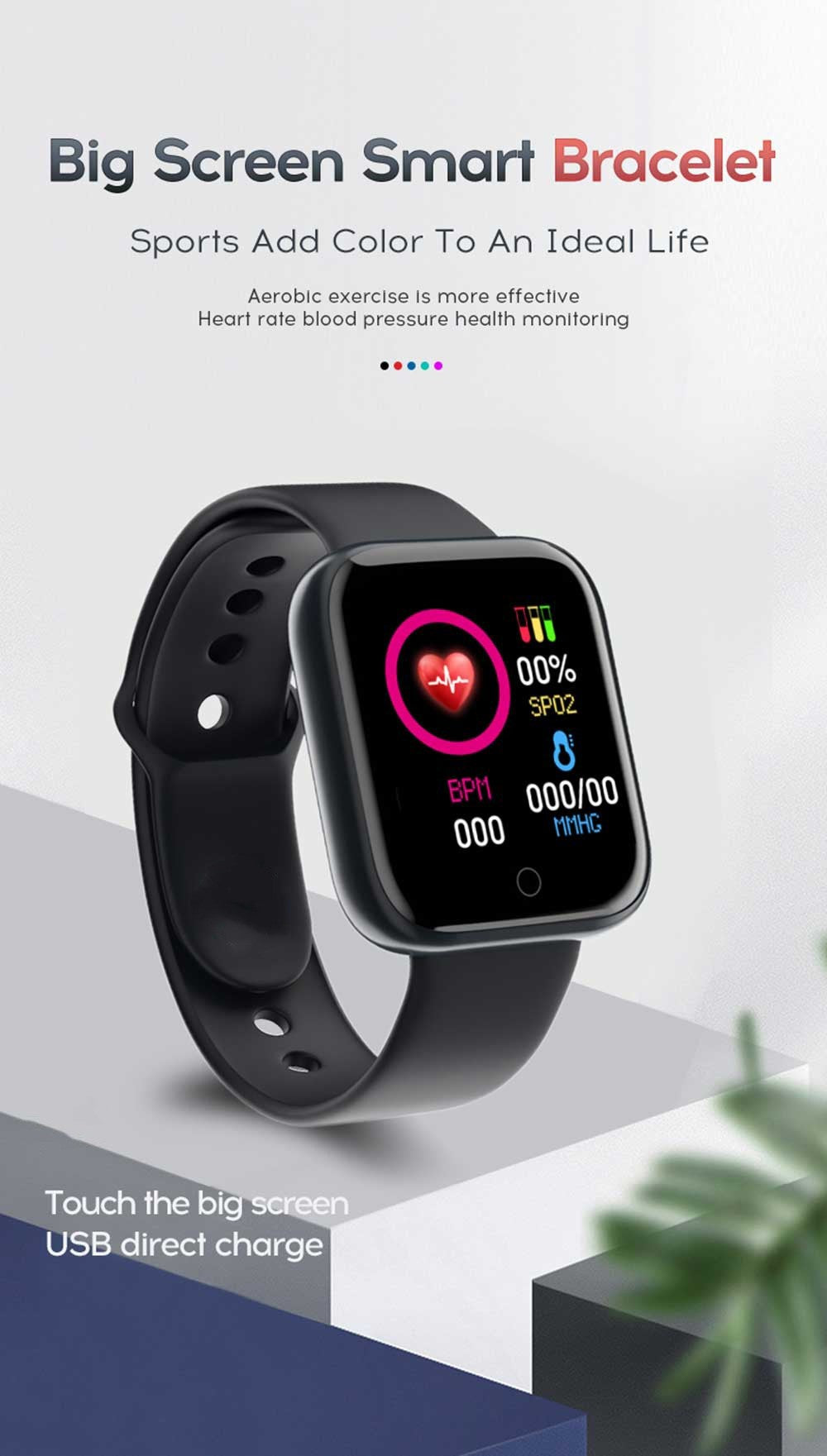 Smartwatch For Women Men Watches Heart Rate Monitor Electronic Fitness Smart Watch Calories Music Player 116Plus Y68 Bracelet