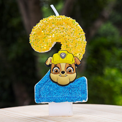 Paw Patrol Candle 0-9 Number Candle Paw Patrol Cartoon Character Party Cake Plug-in Birthday Cake Decoration Baby Shower Gift