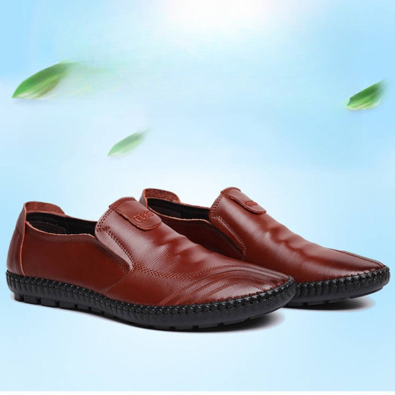 2024 Autumn Casual Men's Shoes Versatile soft leather footwear Fashion comfortable loafers male breathable new flat Zapatos