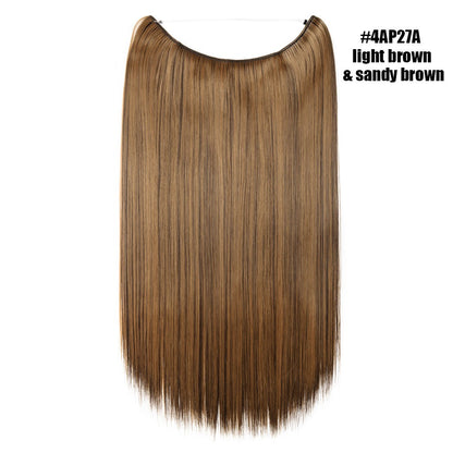BENEHAIR Cabelo Sintético com Fio Invisível Sem Clipes Extensões de Cabelo Linha Secreta de Pesca Apliques de Cabelo Falso Para Mulheres