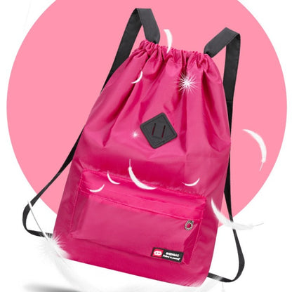 Mochila de Cordão Oxford para Exterior Unissex Bolsa Leve de Nylon Esportiva de Viagem de Grande Capacidade Versátil
