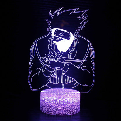 Anime Naruto Uzumaki LED Night Light Toys Akatsuki Kakashi Hatake Kid Bedroom Nightlight Itachi Uchiha 3D 7/16 colors Lamp Decor