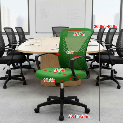Cadeira de Escritório, Cadeira de Malha Ergonômica para Computador, Cadeira Giratória Média com Suporte Lombar e Braços