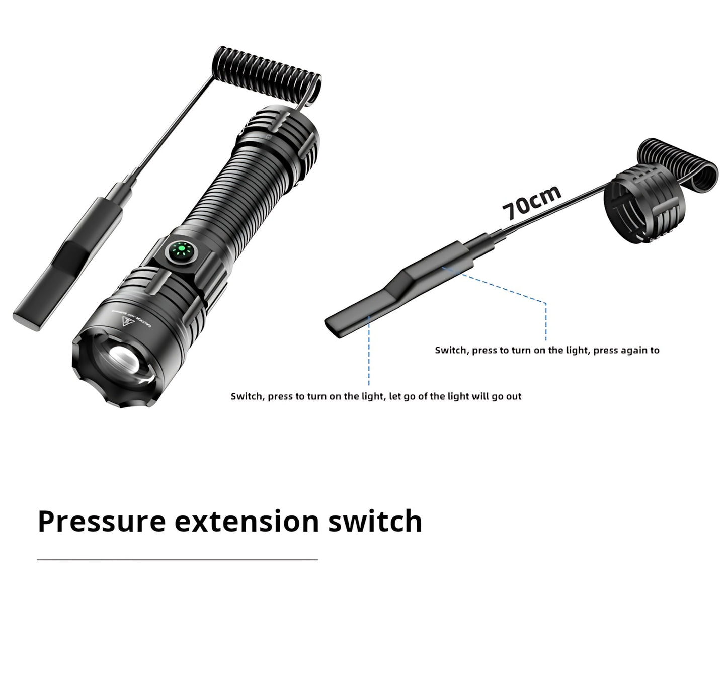 2000LM USB-C Rechargeable LED Flashlight Zoomable Beam Waterproof Outdoor Light with Mount Strobe Mode for Camping Cycling Emergency