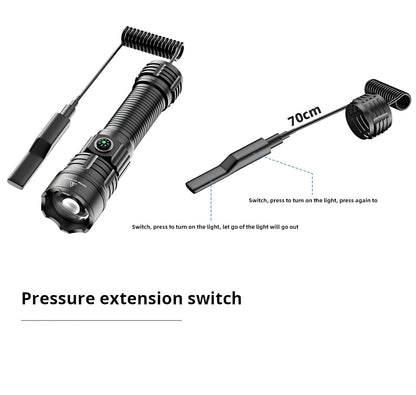 2000LM USB-C Rechargeable LED Flashlight Zoomable Beam Waterproof Outdoor Light with Mount Strobe Mode for Camping Cycling Emergency