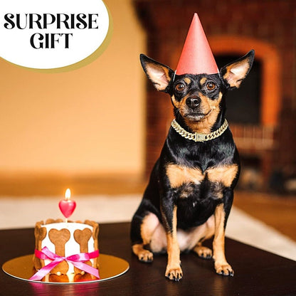 Coleira de corrente de cachorro de luxo dourada para animais de estimação, coleira de metal para cães pequenos, médios e grandes, gatos, joias e acessórios para animais de estimação