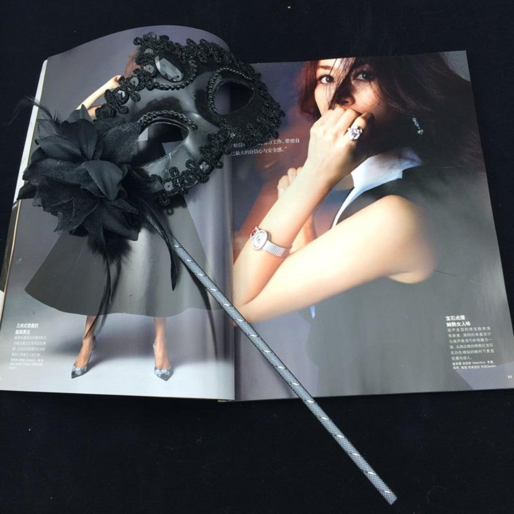 Venetian Party Handheld Masquerade Masks Stick Side Flower Festival Costume Party Half Face Mask Carnival Party