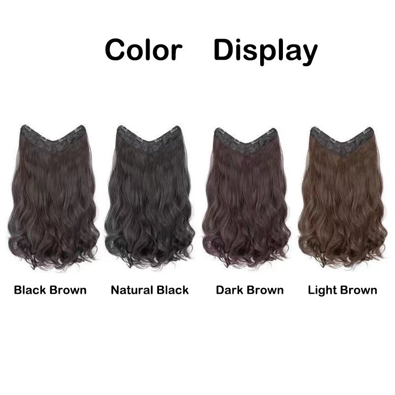 Apliques De Cabelo Sintético Em Formato V, 22 Polegadas, Com 4 Clipes, Uma Peça, Cachos Longos, Ondas, Para Mulheres