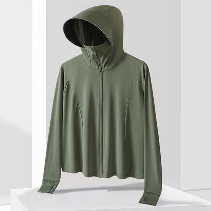 Neutral Hooded Sports Running Jacket Lightweight Quick Drying Suitable Outdoor Running Fitness Travel Commuting Sun Protection