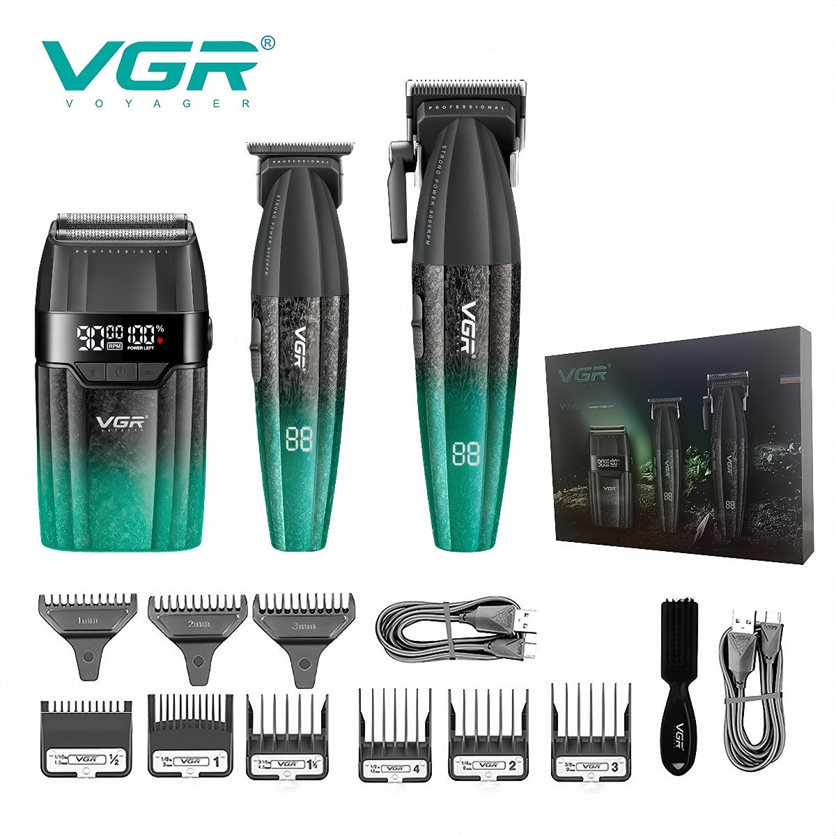 VGR Hair Clippers Professional Hair Trimmers Rechargeable Body Trimmer Electric Clippers Adjustable Hair Clippers Men V-640 s3