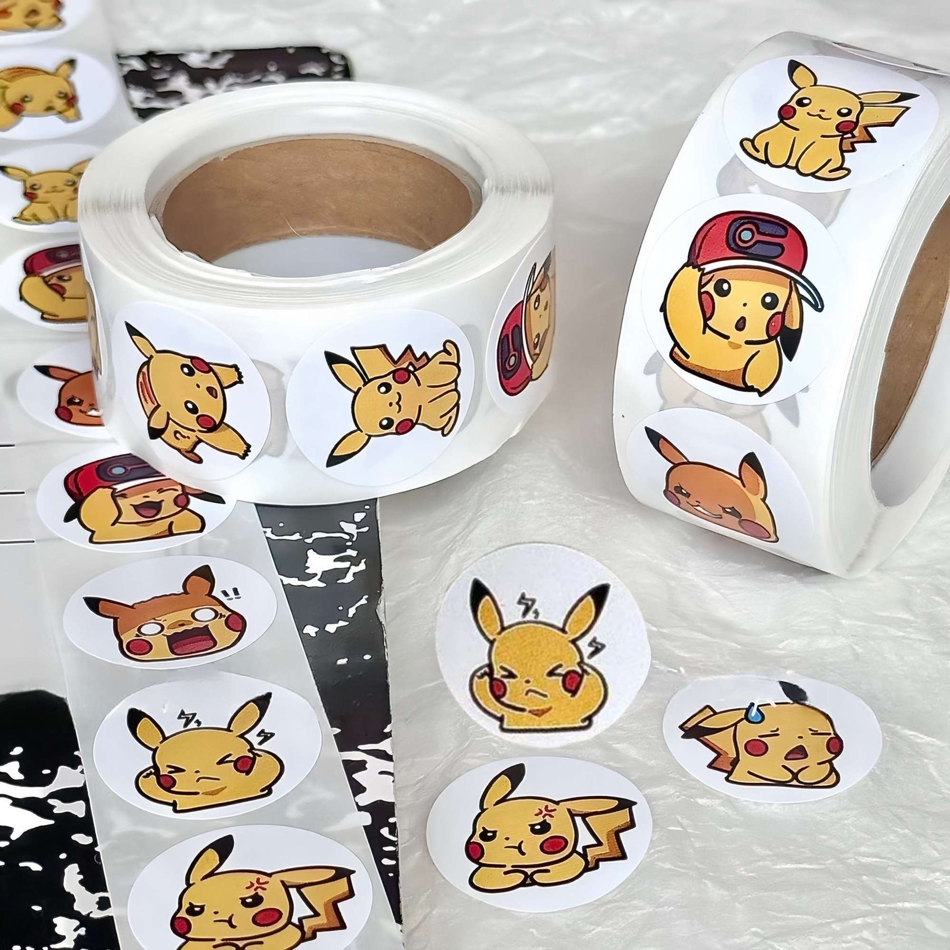 Pokemon, Stickers Decoration 500pcs/Roll Cute Cartoon Stickers Waterproof Stickers For DIY Scrapbooking, Envelope Sealing,