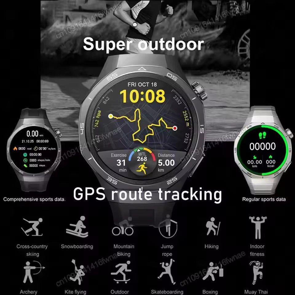 Novo Smartwatch GT5 Pro 5 Pro Masculino Tela HD AMOLED GPS Frequência Cardíaca Chamada Bluetooth IP68 À Prova D'água Smartwatch Masculino Presentes de F Fim de Ano
