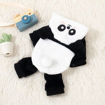 Roupa de Cachorro Panda Transformação Nova Roupa de Inverno Grossa Quente para Cães Pequenos Corgi Teddy Bichon Roupa para Gatos