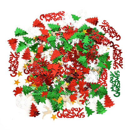 15g/bag Christmas Sequin Confetti Xmas Tree Snowflake Table Confetti 2024 Christmas Party Decoration for Home 2025 New Year Gift
