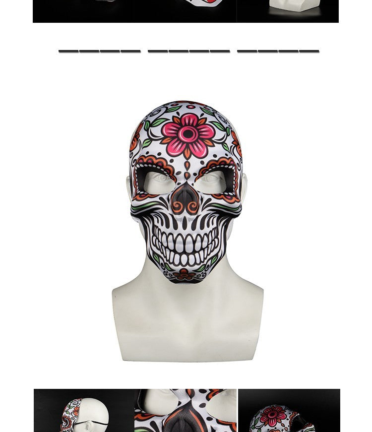 2023 Masks Mexican Day of The Dead Skull Mask Cosplay Halloween Skeletons Print Masks Dress Up Purim Party Costume Prop