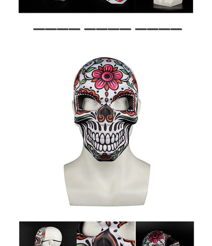 2023 Masks Mexican Day of The Dead Skull Mask Cosplay Halloween Skeletons Print Masks Dress Up Purim Party Costume Prop
