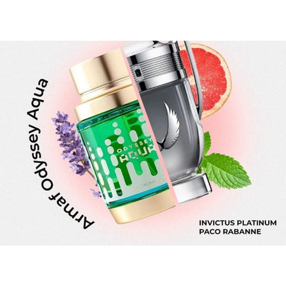 Armaf Odyssey Aqua Edition Eau de Parfum Spray 100ml Original Arab Perfumes Lasting Woody Aromatic Perfume Cologne for Men Gifts
