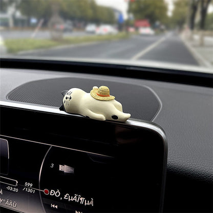Cute Healing Kitten Ornaments For Car Dashboard Resin Cat Figure Car Interior Decorative Cat Ornament Vehicle Accessories