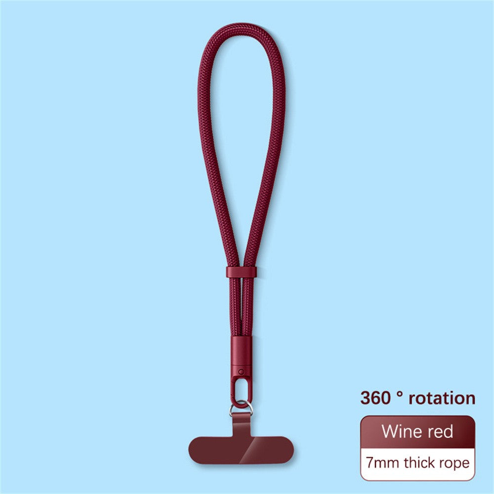 Cordão anti-queda para celular universal ajustável, pulseira curta com design de travamento automático, alça de poliéster durável para celular