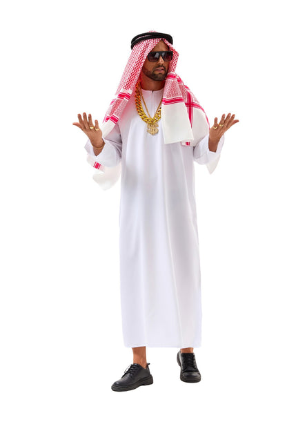 New Arab Emirate Costume Shepherd Rich Arab Prince Adult Role Playing Fantasia Halloween Carnival Costume Hot Selling