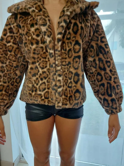 Casual Loose Outerwear Autumn Winter Woman Tops New Fashion Leopard Printing Women Coats Jackets Cardigan Clothes