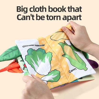 Baby Cloth Book 6-page 0-3 Year Old Infant Early Education Toys Vegetable Enlightenment Cognition Cloth Book Baby Toys