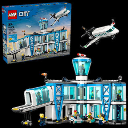 ?Pré-venda em jan.?LEGO® City Aeroporto com Avião (60502) Kit de Montar para Crianças a partir de 8 anos 887 Peças Presente de Aniversário Natal