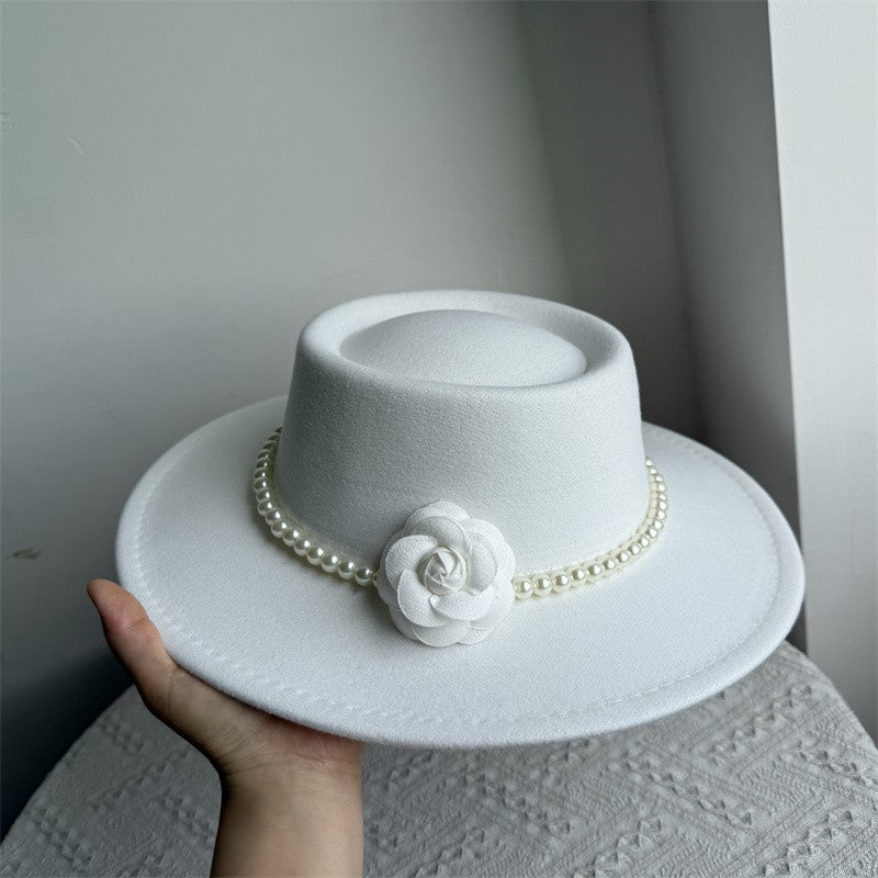 Chapéu Fedora unissex de inverno, superfície circular côncava e convexa, chapéu de jazz de feltro liso, elegante para homens e mulheres.